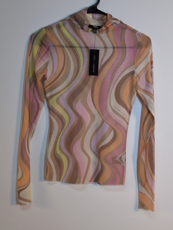 AFRM Tops - NEW AFRM Sunny Summer Marble Long Sleeve Shirt, Size S